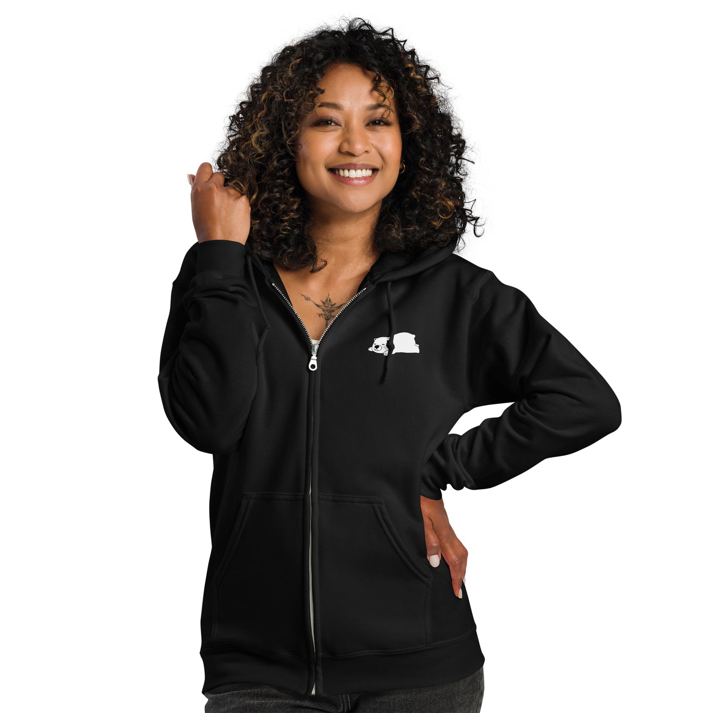 Cozy Comfi Unisex heavy zip hoodie - Hleepy Bear