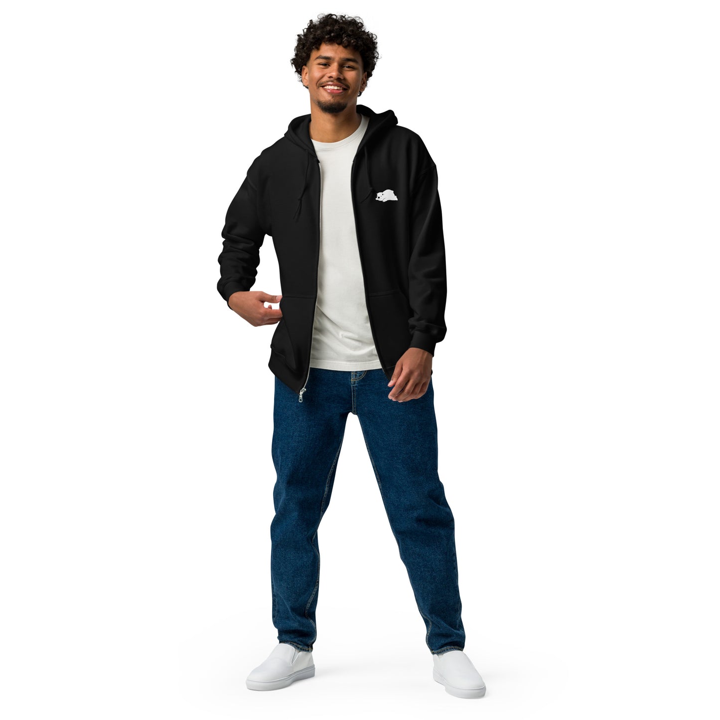 Cozy Comfi Unisex heavy zip hoodie - Hleepy Bear