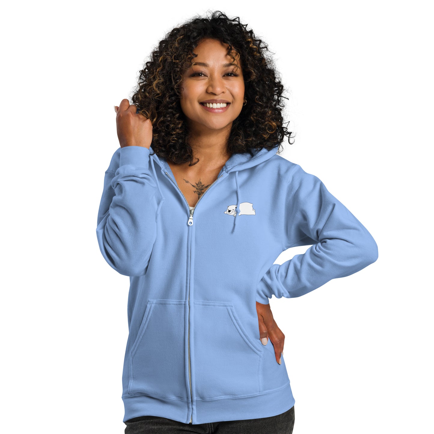 Cozy Comfi Unisex heavy zip hoodie - Hleepy Bear