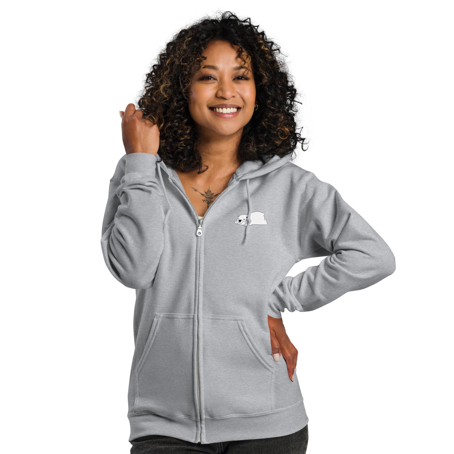 Cozy Comfi Unisex heavy zip hoodie - Hleepy Bear