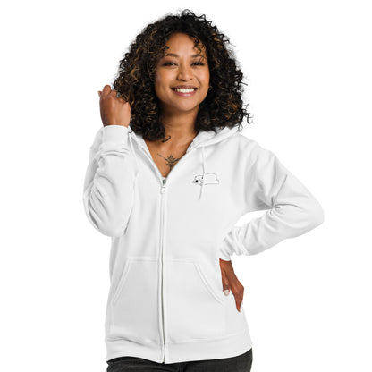 Cozy Comfi Unisex heavy zip hoodie - Hleepy Bear